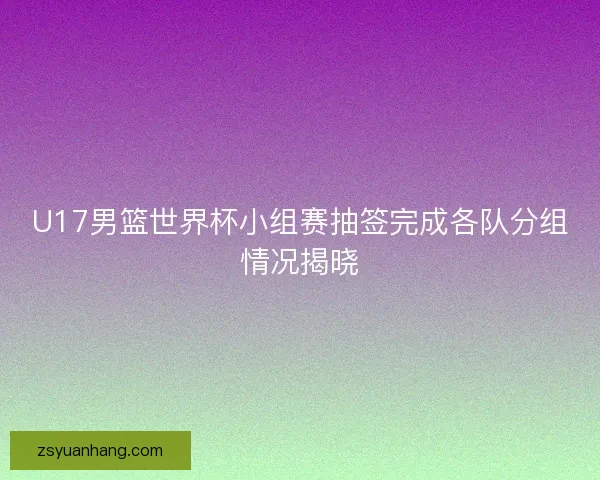 U17男篮世界杯小组赛抽签完成各队分组情况揭晓 U17男篮世界杯小组赛抽签完成各队分组情况揭晓